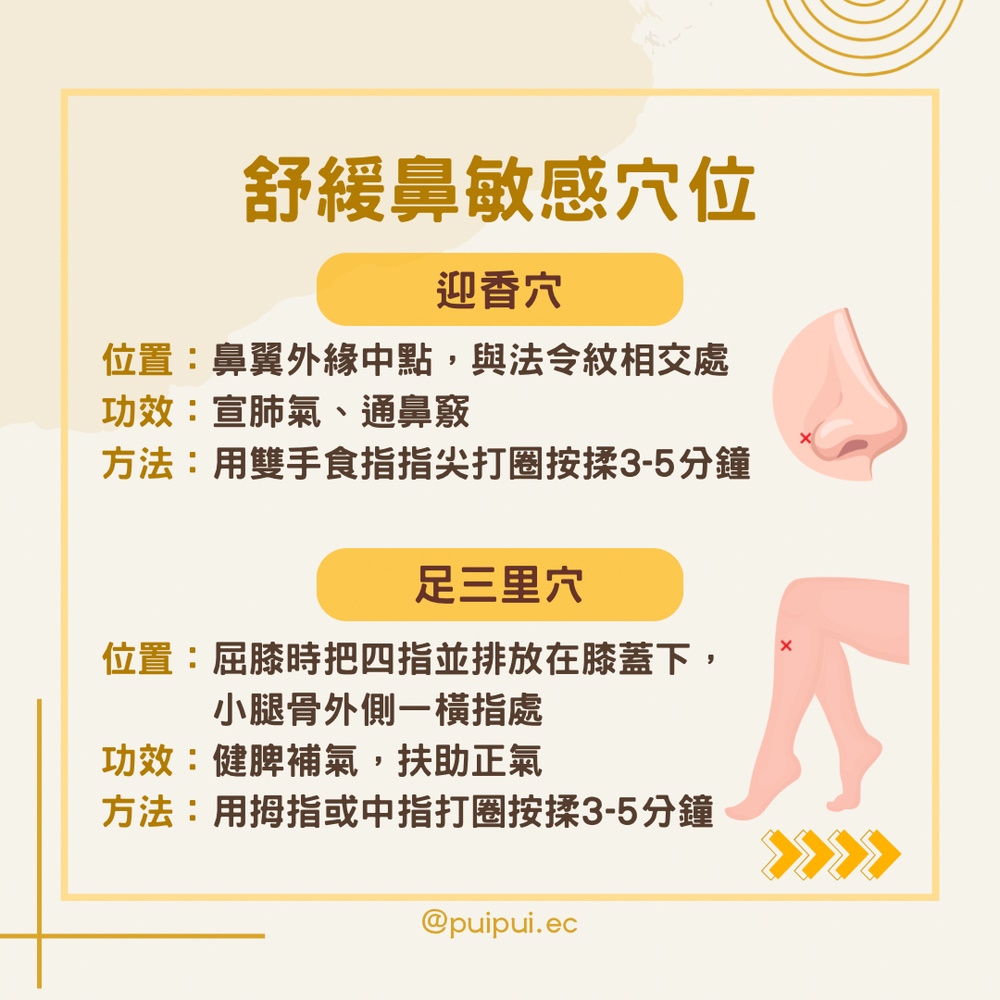 鼻敏感 穴位按摩