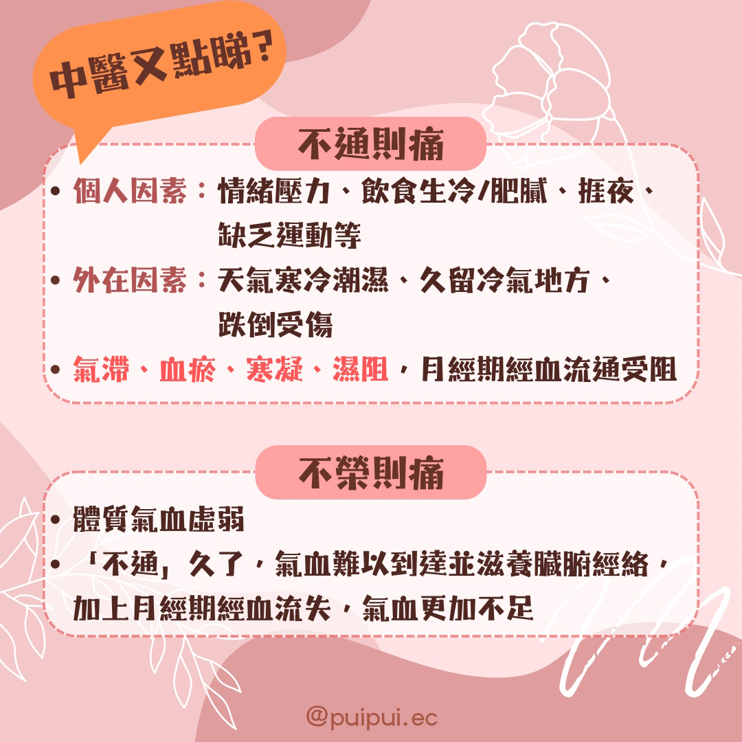 經痛原因 中醫