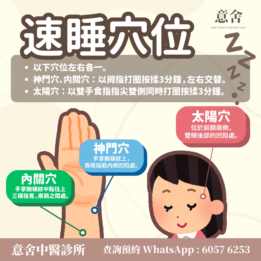 速睡助眠穴位推介